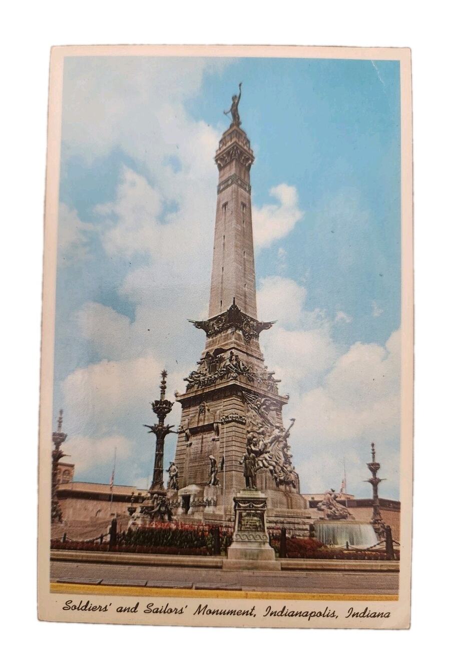 Vintage Postcard Indiana Soldiers and Sailors Monument Indianapolis Curteichcolo